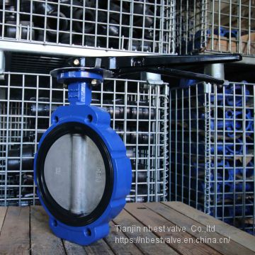 boat jis10k semi-lug butterfly valve DN200 with steel lever