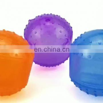Eco-friendly  semi-transparent Dog traning  toys Teething clean ball Bouncy ball Squeaky ball toy