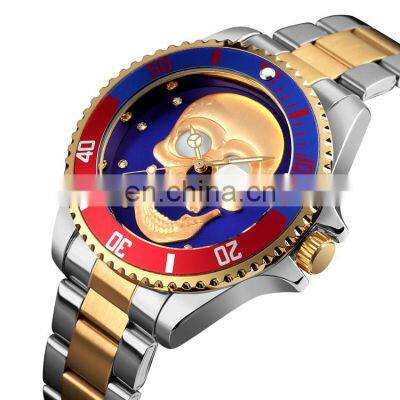 stainless steel luxury waterproof quartz oem brand hands wristwatches custom logo wrist watch men Skmei 9195