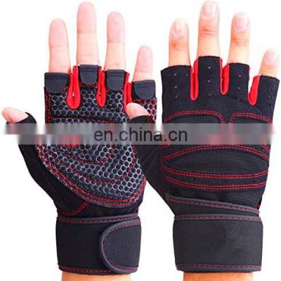 Half fingers palm fitness weight lifting  workout Training gym gloves Weight Lifting Gym Workout Gloves with Wrist support