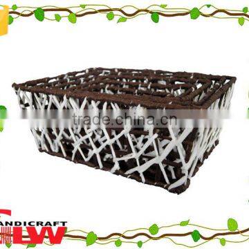 Set of 5 paper rope hollow design gift basket for bath sets,decorative storage basket