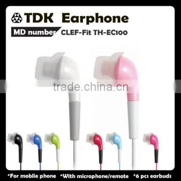 TDK Earphone, mobile phone earphone smart phone, with earphone speaker / microphone