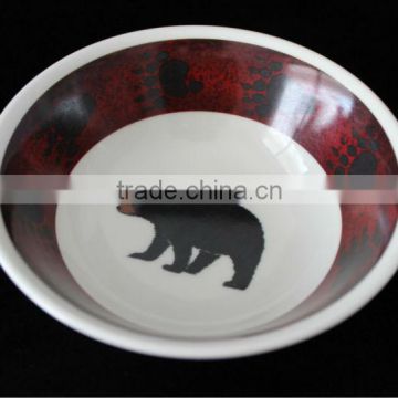 5.9 inch round bear melamine rice bowl