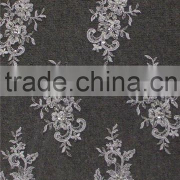 Embroiedered Jaquared lace fabric CA019B
