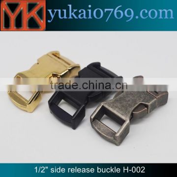 Yukai custom bag belt metal buckle curved metal side release buckle wholesale