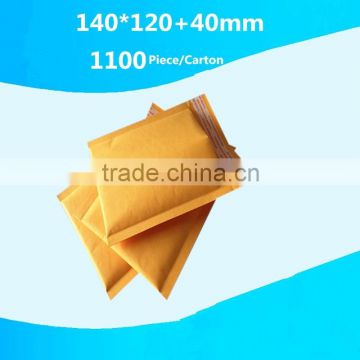 #15809 Yellow Kraft Bubble Mailer Envelopes Mailing bags 140x120+40mm