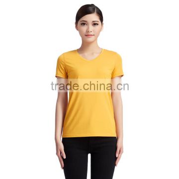 Girls Women T-Shirts Candy Color V-neck Short Sleeve Tops Summer Clothing OEM Manufacturers From Guangzhou