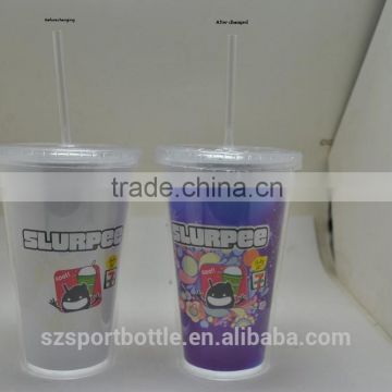 Double Layers Magic Hot & Cold Drinks Cups with Color Changing Functions