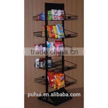 double sides floor snack food stand