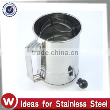 3 Cup Stainless Steel Hand Crank Sifter