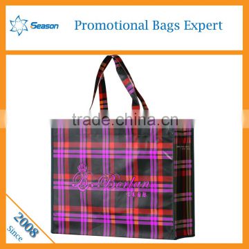 Wholesale grid pp woven shopping bags with logos                        
                                                                                Supplier's Choice