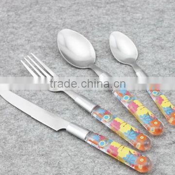 stainless steel cutlery with plastic handle