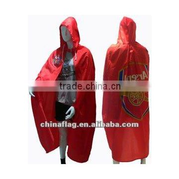 Waterproof Red color advertising Poncho, best Raincoats for sport flag