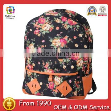 Women Girls Flower Floral Bag Schoolbag Bookbag Canvas Travel Backpack