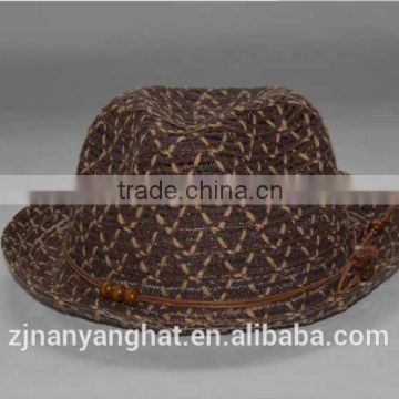 Hot selling handweaved paper straw homburg hat