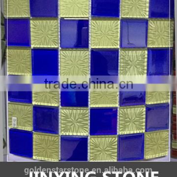golden select mosaic wall tile and blue mosaic tiles