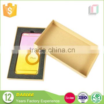 Sponge insert brown kraft paper phone case packaging with lid