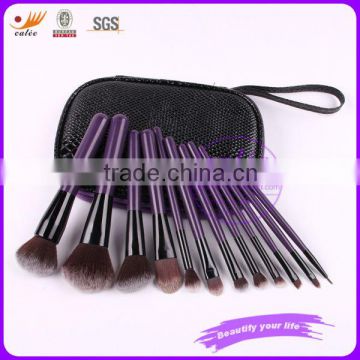 12pcs synthetic hair purple cosmetic brush set
