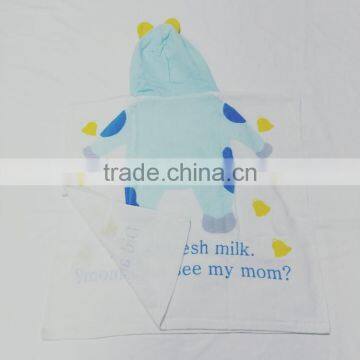 embroidery logo cute baby hooded towel