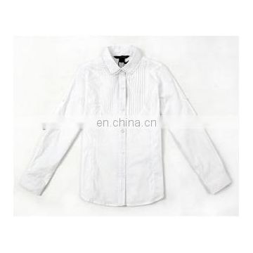 OEM school uniforms white long sleeve shirts cotton 100% for girls school age