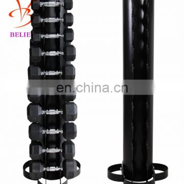 Hot Sale 10 Pairs of Hex Rubber - covered Dumbbell Rack