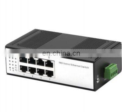 DIN Rail Ethernet Switch Industrial Grade Model 8 10/100M RJ45 Port