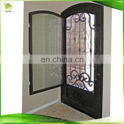 Traditional iron entry door safety door design with grill