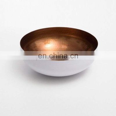 white metal copper bowl