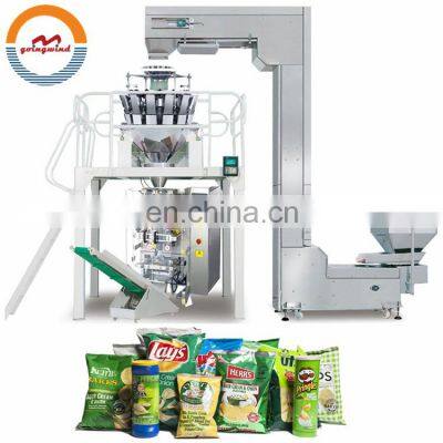 Automatic potato chips nitrogen-filling packaging machine small lays chip nitrogen filling packaging machine good price for sale