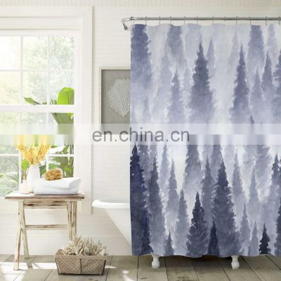Wholesale waterproof print european bathroom shower curtains polyester shower curtain
