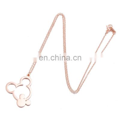 Cute Small Mickey Necklace Women Cartoon Mouse Pendants Necklaces Minnie Head Jewelry Kids Christmas Gift Collares