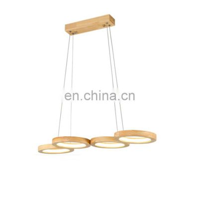 Nordic Minimalist LED Chandelier For Dining Room Table Restaurant Ceiling Hanging Lamp Art Wood LED Pendant Light