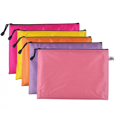 A4 Size Foldable Document Storage Bag Large Cheap Mesh Zipper Pouch For Travel/School/Office