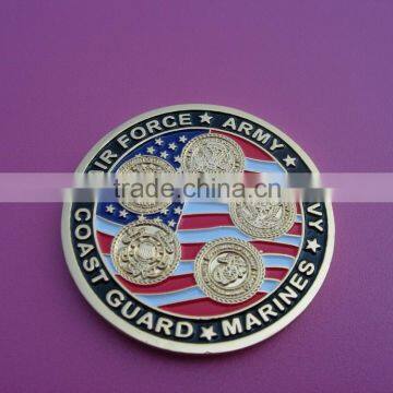 America Flag Marines Navy Air Force Army Souvenir Coin in US