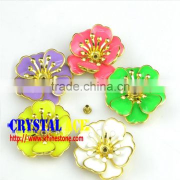 Colorful vintage-style metal flowers, decorative metal art flowers China wholesale