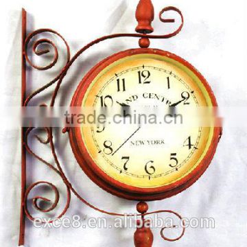 French style decorative garden wrought iron wall clock