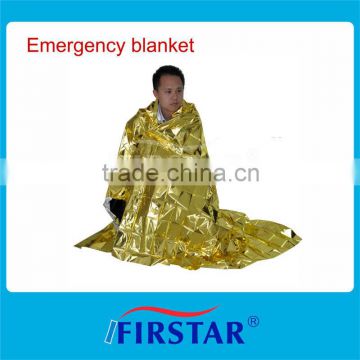 Aluminized non-stretch polyester gold emergency blanket