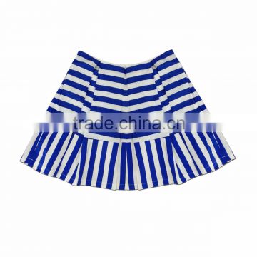 Striped lady ruffle short skirt