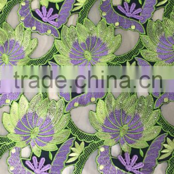 Colorful net cloth embroidery