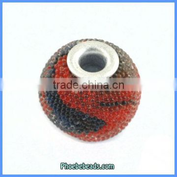 Wholesale Red & Black Round Resin Indonesia Necklace Beads PCB-M100559