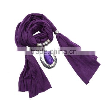 Factory Discount Prices New Fashion Plain purple pendant scarf