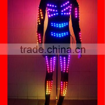 DMX lights LED dance costumes, programmable flash dance costume