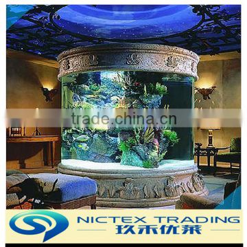 decorate large size acrylic fish aquarium tank , round acrylic aquarium supplier