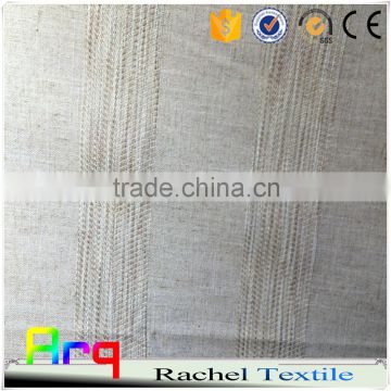 linen polyester blend stripe curtain design - light color french style curtain fabric