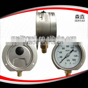100mm Oil filled Pressure gauge with flange