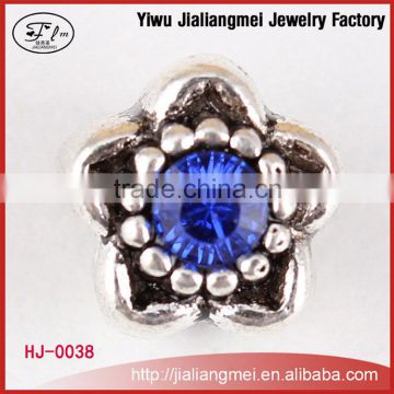 Blue Metal Alloy Blue Charm Rhinestone Crystal Five-point Star Beads
