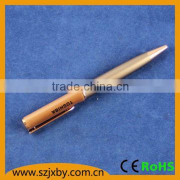 raw wood ball pen wood sign pen with golden metal clip super thin
