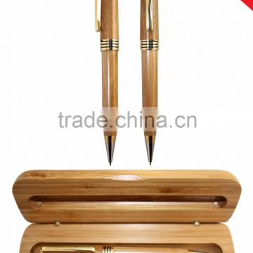 Popular twist bamboo ball pen with custom logo for eco stationery