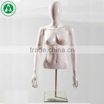 half body new design white glossy polypropylene female mannequins and display torsos
