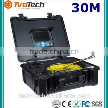 CCTV 20-40M Video Recorder Waterproof Plumbing Pipe Sewer Snake Inspection Camera Kit 7" LCD Color Mon DVR, 512HZ Sonde&Locator